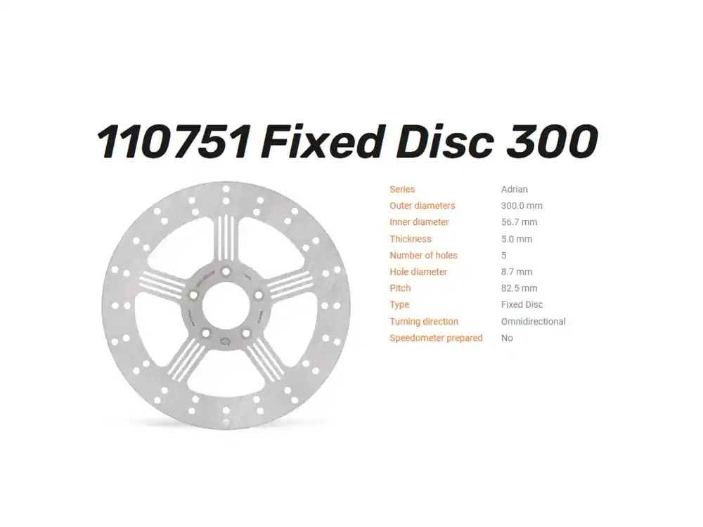 Moto-Master Bremsscheibe Adrian 300 vorn passend für Harley Davidson - 110751 Aktuell