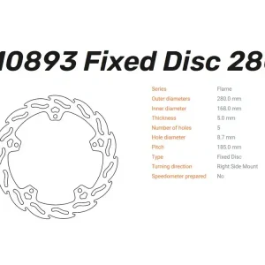 Nur Heute Moto-Master Bremsscheibe Flame hinten passend für Harley Davidson 1250 PanAmerica - 110893