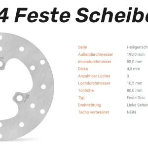 Moto-Master Bremsscheibe Halo-Serie vorne passend für Yamaha / Benelli / Adly / Generic - 110114 Must-Have