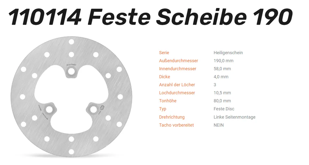 Moto-Master Bremsscheibe Halo-Serie vorne passend für Yamaha / Benelli / Adly / Generic - 110114 Must-Have