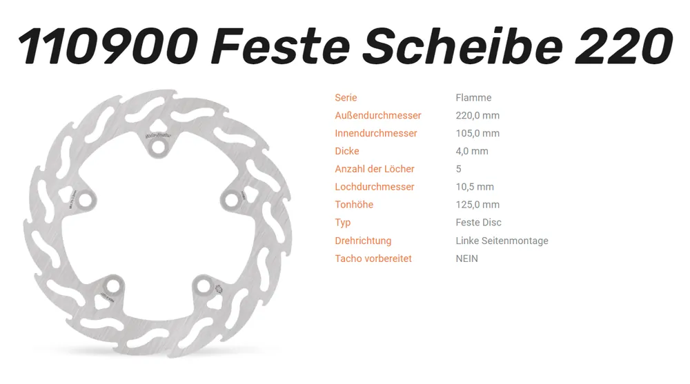 Super-Preis Moto-Master Bremsscheibe Flame-Serie vorne passend für Honda - 110900