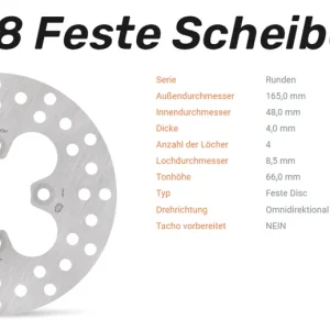 Moto-Master Bremsscheibe Round Disc-Serie vorne passend für Bombardier / Can Am - 110128 Zertifiziert