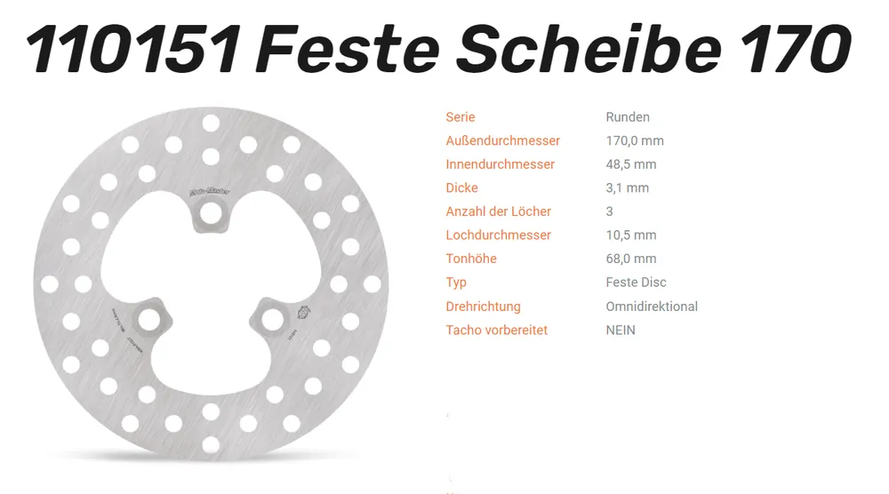 Sonderangebot Moto-Master Bremsscheibe Round Disc-Serie vorne passend für Kawasaki / Suzuki - 110151