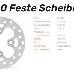 Moto-Master Bremsscheibe Round Disc-Serie vorne passend für Kawasaki - 110320 Markenprodukt