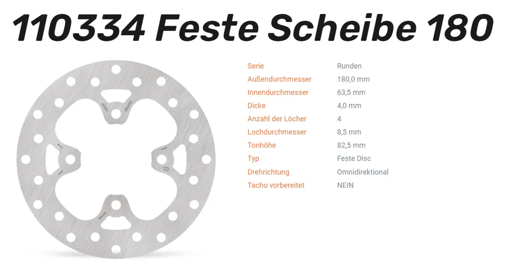 Neu Moto-Master Bremsscheibe Round Disc-Serie vorne passend für KTM - 110334