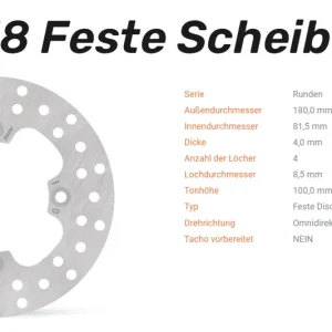 Moto-Master Bremsscheibe Round Disc-Serie vorne / hinten passend für Bombardier - 110338 Markenware