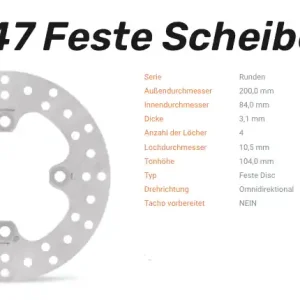 Markenprodukt Moto-Master Bremsscheibe Round Disc-Serie vorne passend für Kawasaki - 110347