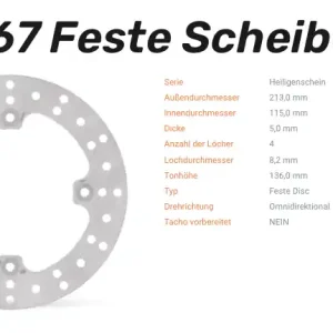 Moto-Master Bremsscheibe Round Disc-Serie vorne passend für Bombardier / Can Am - 110567 Heißes Angebot
