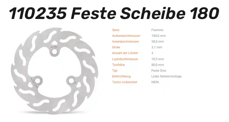 Heißes Angebot Moto-Master Bremsscheibe Flame-Serie vorne passend für Peugeot - 110235