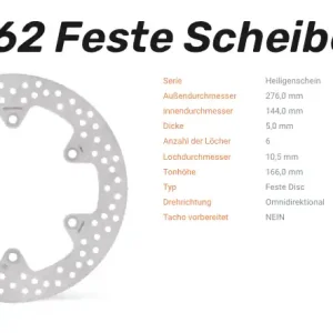 Moto-Master Bremsscheibe Halo-Serie vorne-hinten passend für Honda - 110562 Abverkauf