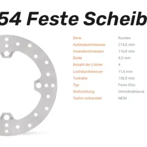 Letzte Chance Moto-Master Bremsscheibe Round-Disc vorne-hinten passend für Bombardier / Can Am - 110854