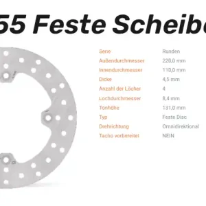 Moto-Master Bremsscheibe Round-Disc vorne-hinten passend für Bombardier / Can Am - 110855 Meistverkauft