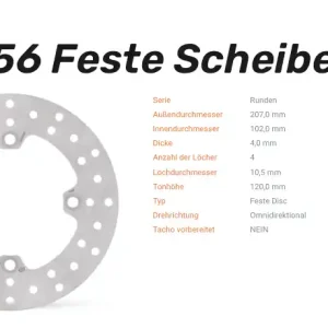 Direkt Vom Hersteller Moto-Master Bremsscheibe Round-Disc vorne-hinten passend für Yamaha - 110856