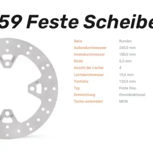 Moto-Master Bremsscheibe Round-Disc vorne-hinten passend für Yamaha - 110859 Markenprodukt