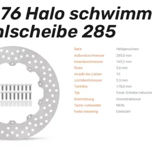 Moto-Master Bremsscheibe Halo-Serie vorne-hinten passend für BMW - 111076 Markenware