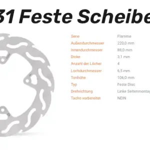 Preiswert Moto-Master Bremsscheibe Flame-Serie vorne passend für Honda - 110231