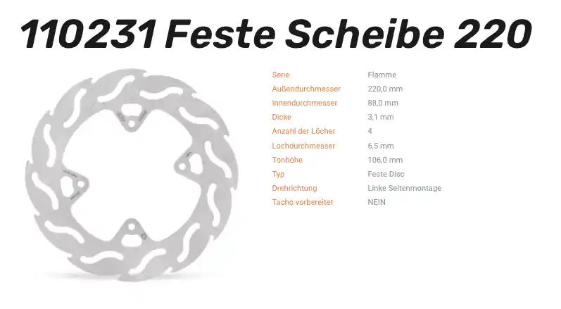 Preiswert Moto-Master Bremsscheibe Flame-Serie vorne passend für Honda - 110231