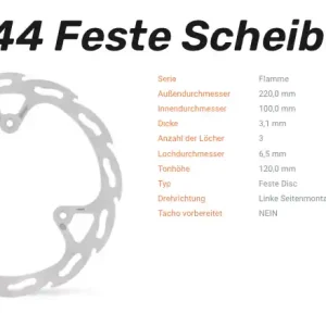 Preiswert Moto-Master Bremsscheibe Flame-Serie vorne passend für Suzuki / Yamaha - 110244