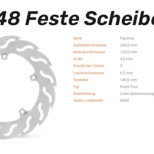 Moto-Master Bremsscheibe Flame-Serie vorne passend für Gilera - 110248 Markenware