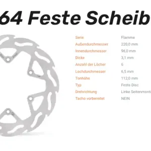 Sichere Zahlung Moto-Master Bremsscheibe Flame-Serie vorne passend für Kawaski - 110264