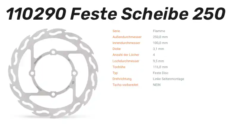 Moto-Master Bremsscheibe Flame-Serie vorne passend für Kawasaki / Suzuki - 110290 Gratis Versand