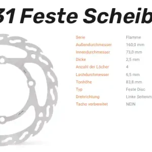 Moto-Master Bremsscheibe Flame-Serie vorne passend für GasGas / Husqvarna / KTM - 110331 Neuheit