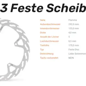 Moto-Master Bremsscheibe Flame-Serie vorne passend für Yamaha - 110333 Kracherpreis