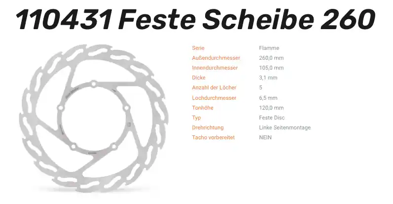Moto-Master Bremsscheibe Flame-Serie vorne passend für BMW - 110431 Heißes Angebot