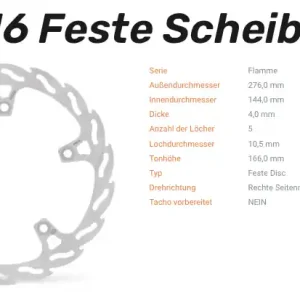 Moto-Master Bremsscheibe Flame-Serie vorne passend für Honda - 110616 Preiswert