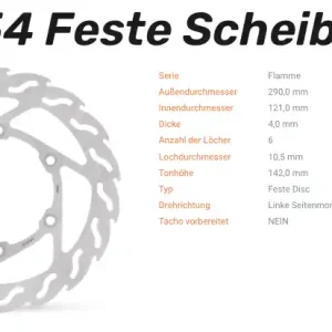 Begrenztes Angebot Moto-Master Bremsscheibe Flame-Serie vorne passend für Suzuki - 110654