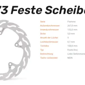 Moto-Master Bremsscheibe Flame-Serie vorne passend für Yamaha - 110673 Top-Seller