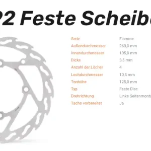 Moto-Master Bremsscheibe Flame-Serie vorne passend für Beta - 110692 Echt
