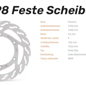 Must-Have Moto-Master Bremsscheibe Flame-Serie vorne passend für Triumph - 110698
