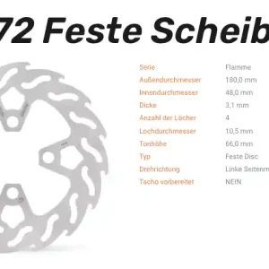 Top-Seller Moto-Master Bremsscheibe Flame-Serie vorne passend für MBK - 110772