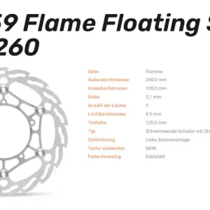 Moto-Master Bremsscheibe Flame Floating Steel-Disc vorne passend für BMW - 111059 Sonderangebot