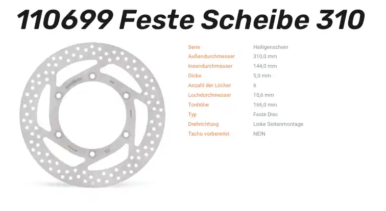 Super-Preis Moto-Master Bremsscheibe Halo-Serie passend für Triumph - 110699