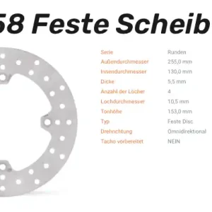 Moto-Master Bremsscheibe Round Disc-Serie vorne passend für Yamaha - 110858 Kostenfreie Lieferung
