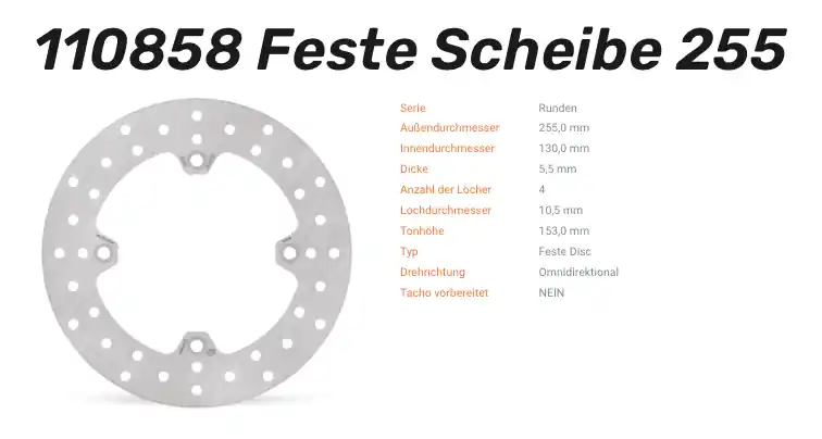 Moto-Master Bremsscheibe Round Disc-Serie vorne passend für Yamaha - 110858 Kostenfreie Lieferung