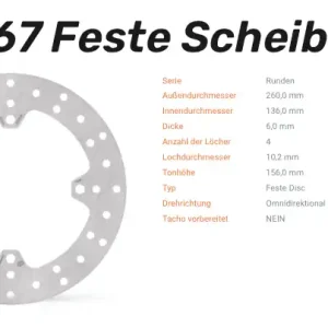 Moto-Master Bremsscheibe Round Disc-Serie vorne passend für Arctic Cat / Textron - 110867 Ausverkauf