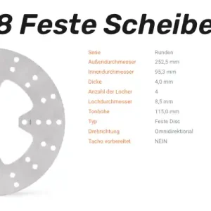 Moto-Master Bremsscheibe Round Disc-Serie vorne passend für Arctic Cat / Textron - 110868 Direktkauf