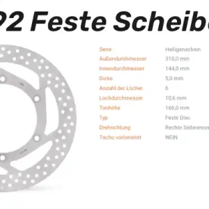 Moto-Master Bremsscheibe Halo-Serie passend für Triumph - 110892 Sonderaktion