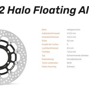 Neu Im Sortiment Moto-Master Bremsscheibe Flame Floating Alu-Disc vorne passend für Suzuki - 112132