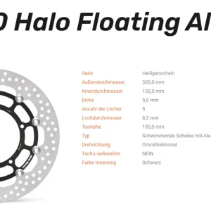 Moto-Master Bremsscheibe Flame Floating Alu-Disc vorne passend für Yamaha - 112140 Top-Seller