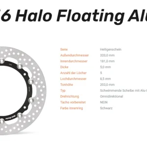 Knallerangebot Moto-Master Bremsscheibe Flame Floating Alu-Disc vorne passend für BMW / Husqvarna - 112156