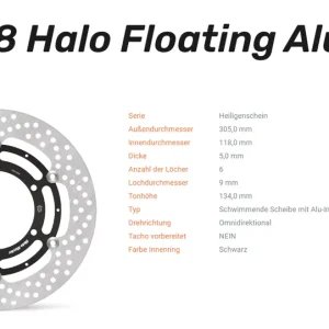 Moto-Master Bremsscheibe Flame Floating Alu-Disc vorne passend für BMW - 112158 Neu