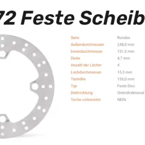 Abverkauf Moto-Master Bremsscheibe Round-Disc vorne-hinten passend für Polaris - 110872