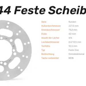 Expressversand Moto-Master Bremsscheibe Round Disc-Serie vorne passend für Polaris - 110444