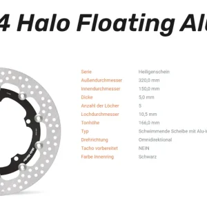 Moto-Master Bremsscheibe Flame Floating Alu-Disc vorne passend für Triumph - 112154 Rabatt