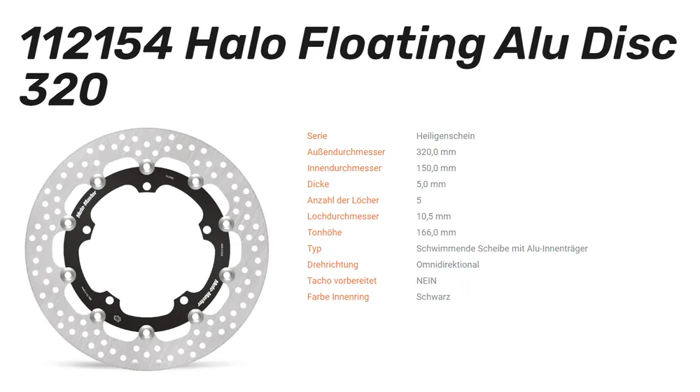 Moto-Master Bremsscheibe Flame Floating Alu-Disc vorne passend für Triumph - 112154 Rabatt