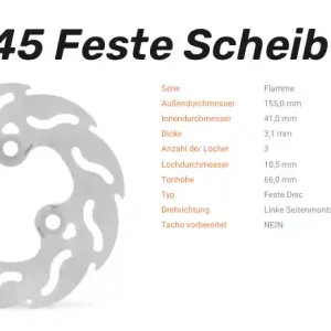 Moto-Master Bremsscheibe Flame-Serie vorne passend für Adly / MBK / PGO / Yamaha - 110245 Wochenendangebot